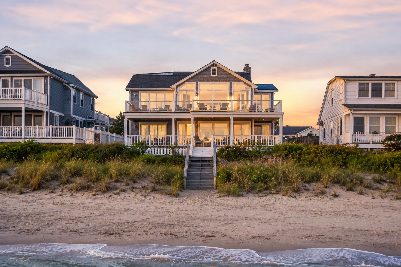Beachfront with Bay Views